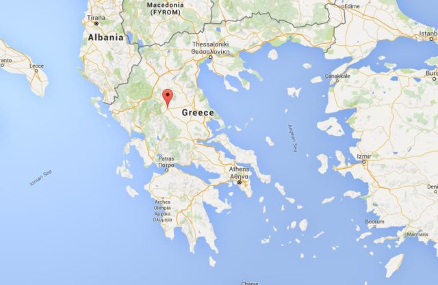 Location Trikala on map Greece