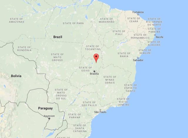Location Chapada dos Veadeiros on map Brazil