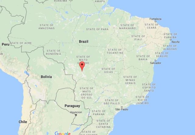 Location Cuiabá on map Brazil