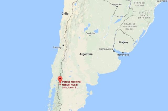 location nahuel huapi national park on map argentina