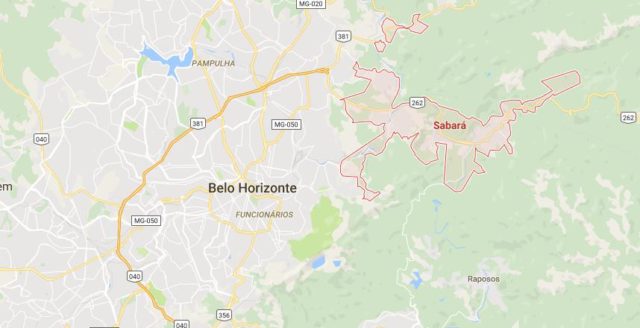 Location Sabará on map Belo Horizonte