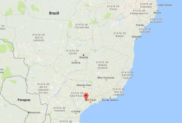 Location Sorocaba on map Brazil