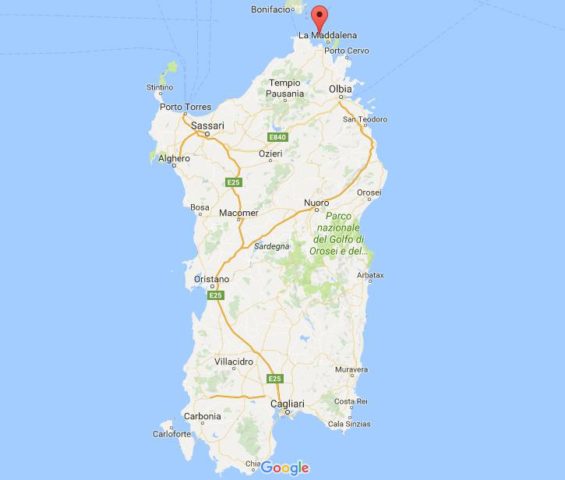 Location Spargi on map Sardinia