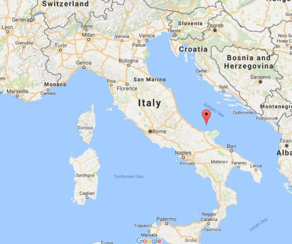 Location Tremiti on map Italy