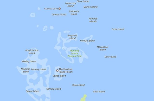 Map of Alaminos Hundred Islands National Park Philippines