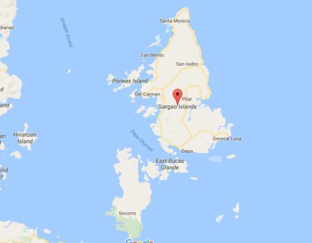 Map of Siargao Islands Philippines