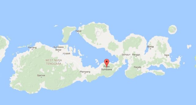 Map of Sumbawa Indonesia
