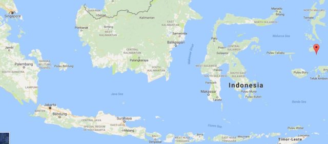 Location of Malaku Islands on map Indonesia