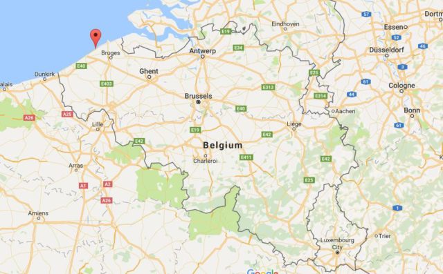 Location De Haan on map Belgium