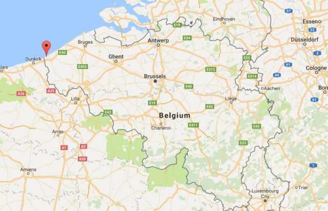 Location De Panne on map Belgium