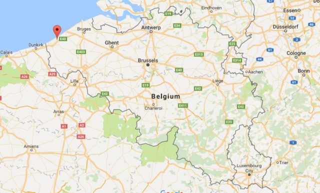 Location Nieuwpoort on map Belgium