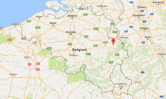 Location Verviers on map Belgium
