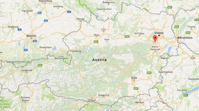 Location of Baden on map Austria