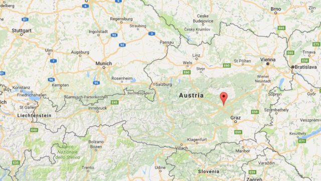 Location of Leoben on map Austria