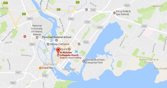 Location of St Nicholas Collegiate Church on map Galway