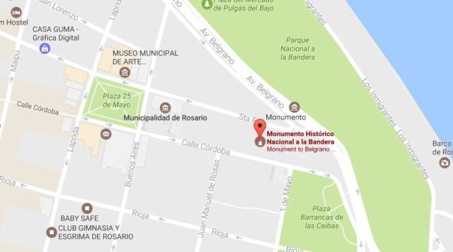 Map of Flag Memorial Rosario Argentina