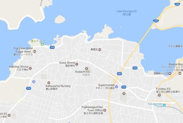 Map of Fujikawaguchiko Japan