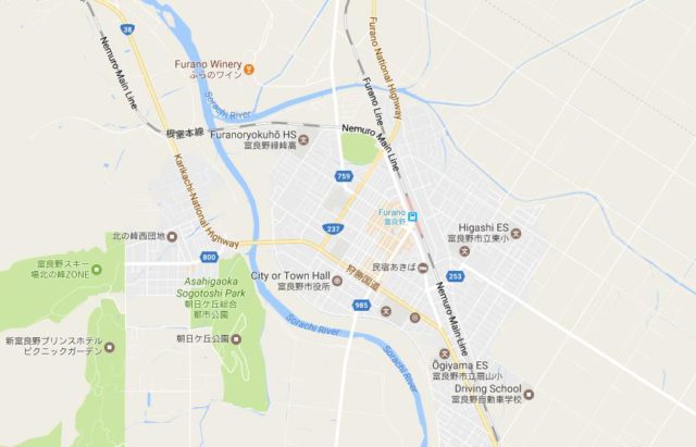 Map of Furano Japan