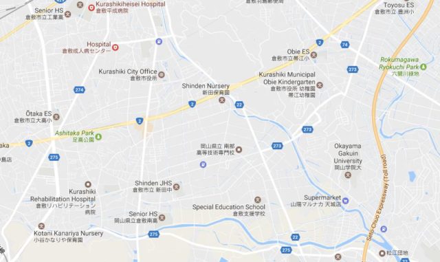 Map of Kurashiki Japan