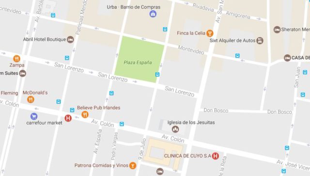 Map of Plaza España Mendoza