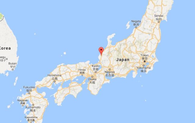 Location of Fukui on map Japan