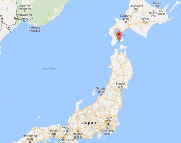 Location of Hakodate on map Japan