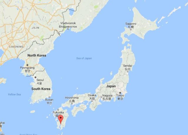 Location of Kirishima on map Japan