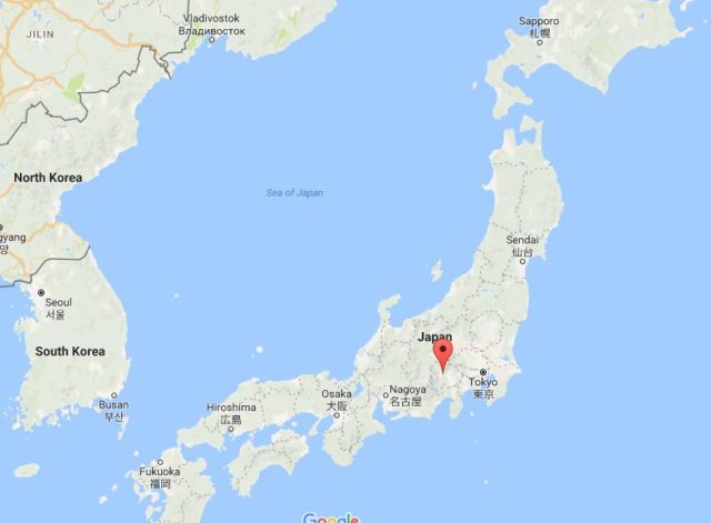 Location of Kofu on map Japan