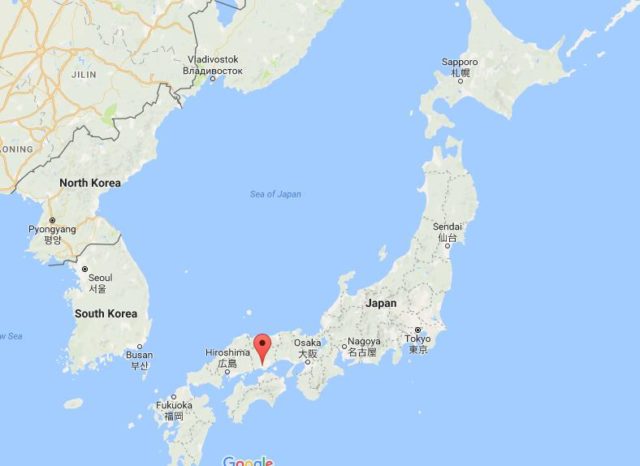 Location of Kurashiki on map Japan