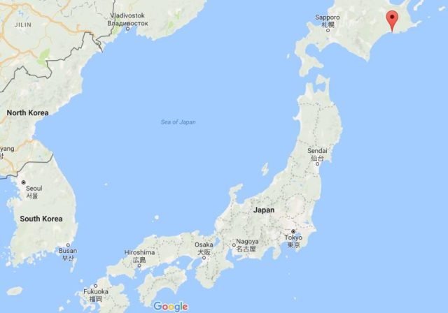 Location of Kushiro on map Japan