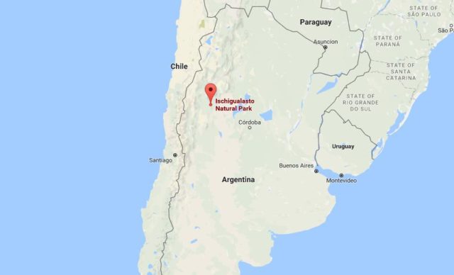 Location Valley of the Moon on map of Argentina
