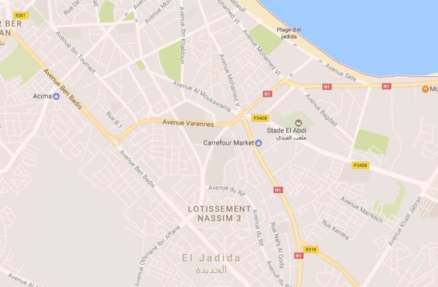Map of El Jadida Morocco
