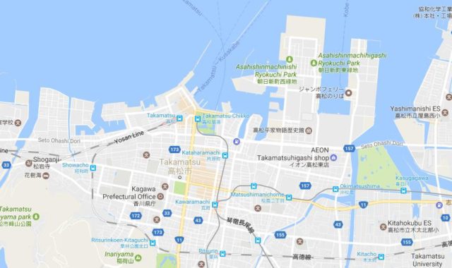 Map of Takamatsu Japan