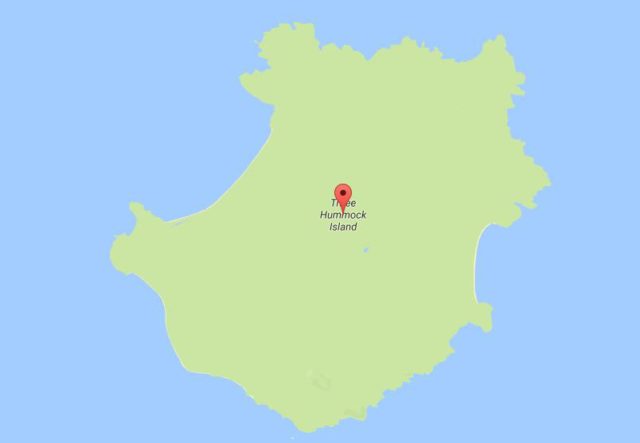 Map of Three Hummock Island Australia
