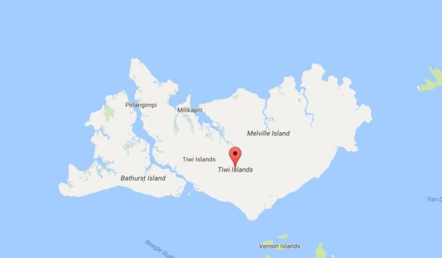 Map of Tiwi Islands Australia