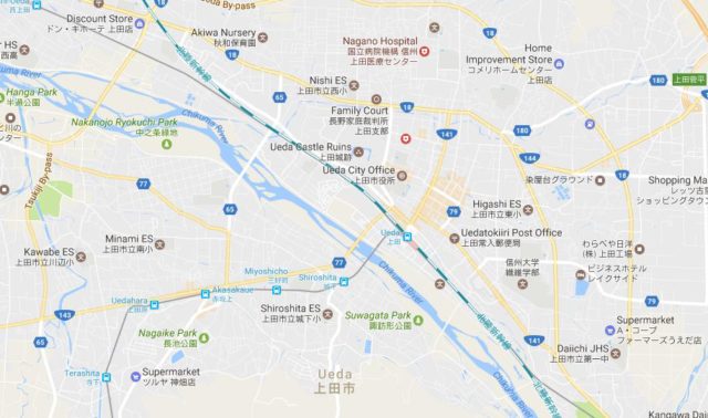 Map of Ueda Japan
