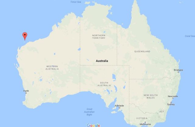 Location of Montebello Islands on map Australia