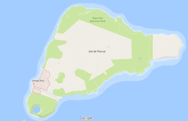 Location of Hanga Roa on map of Easter Island