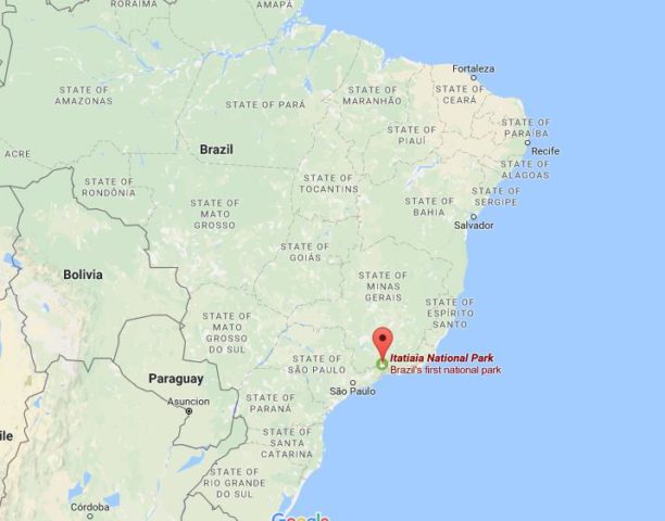 Location Itaiaia National Park on map Brazil