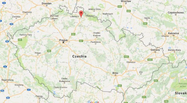 Location Jablonec nad Nisou on map Czech Republic