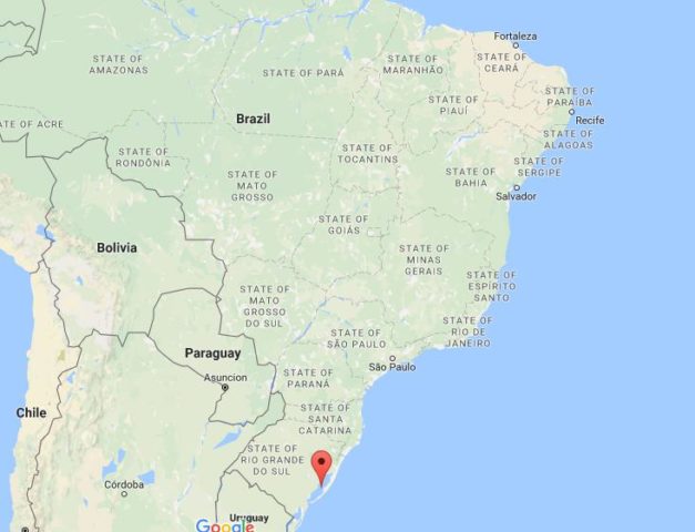 Location Patos Lagoon on map Brazil