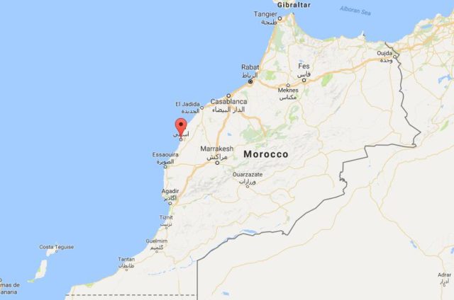 Location of Safi on map Morocco