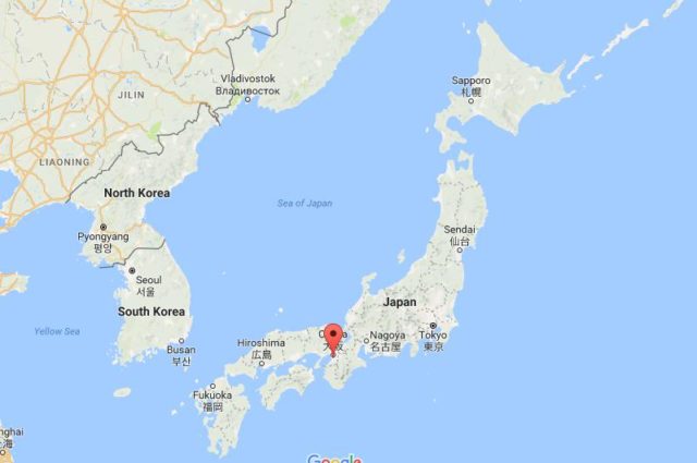 Location of Sakai on map of Japan