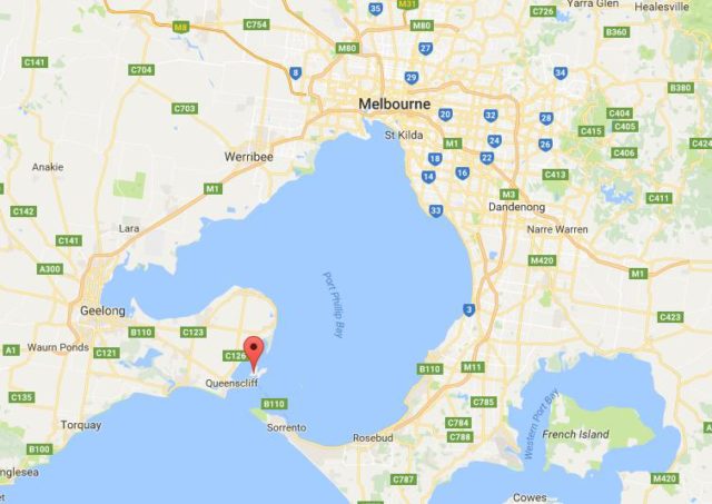 Location of Swan Island on map of Melbourne