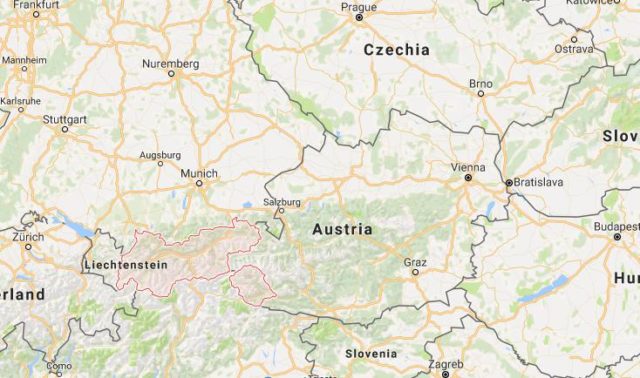 Location Tyrol on map of Austria