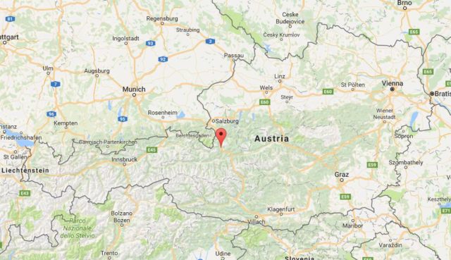 Location Werfen on map Austria