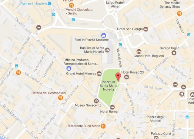 Map of Piazza Santa Maria Novella Florence