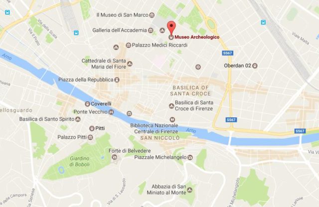Location of Museo Archaeologico on map Florence