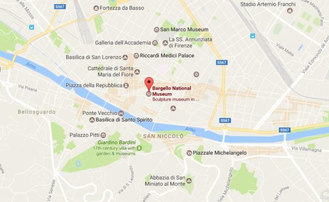 Location of Museo Nazionale del Bargello on map Florence