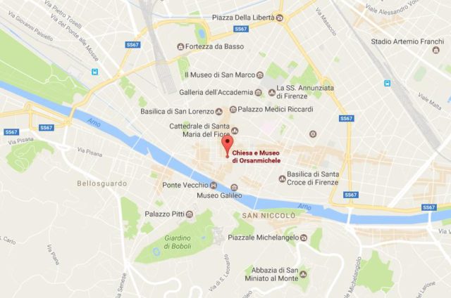 Location of Orsanmichele Church on map Florence